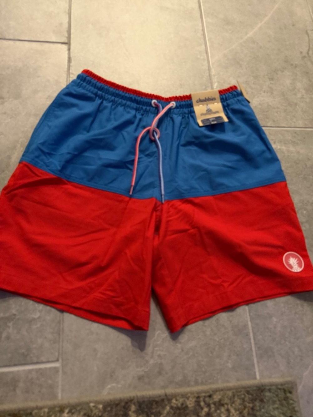 Chubbies 7" Mesh Short in Red and Blue Size S